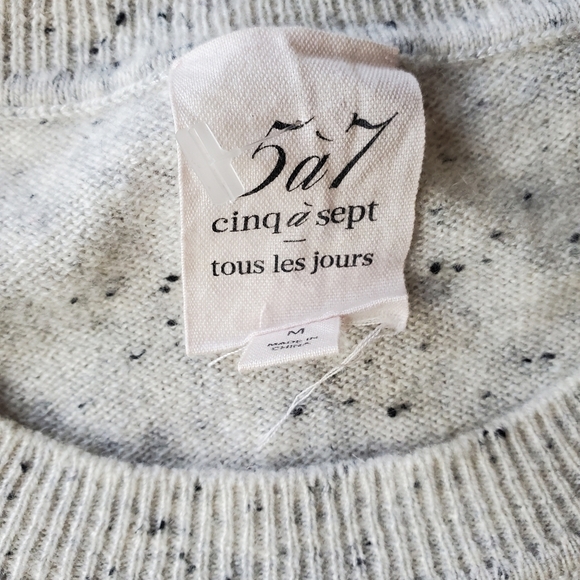 Cinq a sept Adiella Ruffled Cashmere Sweater tous les jours medium gray bohochic - Picture 3 of 10